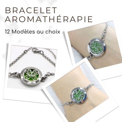 Bracelet Aromathérapie – Design en Inox – Buvards Fournis – Accessoire Aromathérapie – Idée Cadeau