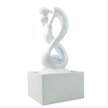 Fontaine d'Intérieur - Amor - Moderne avec Lumière LED Coloré - Sculpture Amoureux Amovible – Décoration d’intérieur Contemporaine – Boule en Rotation 16