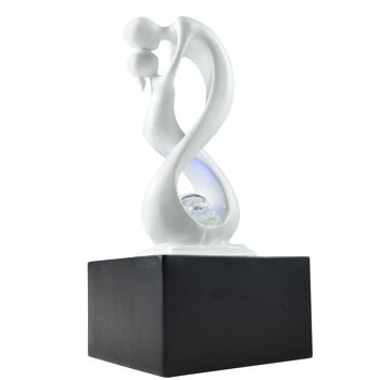 Fontaine d'Intérieur - Amor - Moderne avec Lumière LED Coloré - Sculpture Amoureux Amovible – Décoration d’intérieur Contemporaine – Boule en Rotation 31