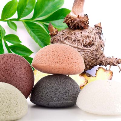 Éponge Konjac Pour Visage 100% Naturelle - En Vrac 0 Déchet | Plusieurs Modèles au Choix