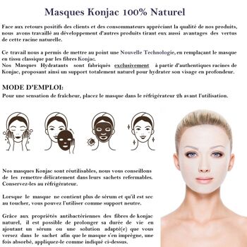 Masque Visage Hydratant Konjac 100% naturel - différents modèles au choix 4