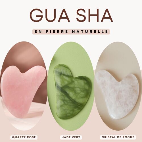 Gua Sha – Massage Visage Naturel – Outil Bien-Etre – Housse Fournie