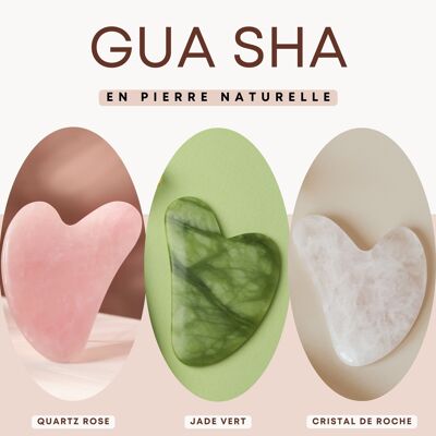 Gua Sha – Natürliche Gesichtsmassage – Wohlfühlinstrument – ​​Abdeckung vorhanden