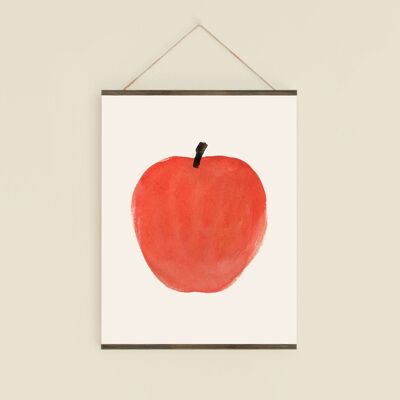 Fruit Apple Poster v1 - Watercolor painting illustration