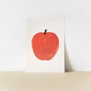 Affiche Fruit Pomme v1 -  Illustration peinture aquarelle 2