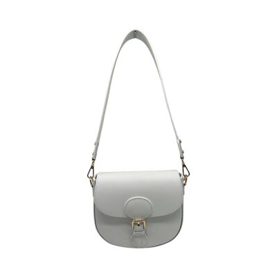 WHITE LEONINE SMOOTH LEATHER CROSSBODY BAG