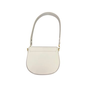 SAC BANDOULIERE CUIR LISSE LEONINE BLANC 4