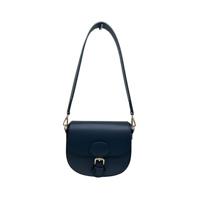 LEONINE NAVY SMOOTH LEATHER CROSSBODY BAG