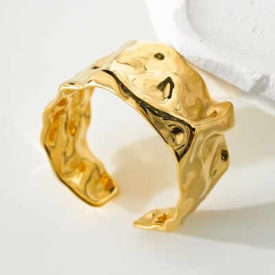 Irregular adjustable gold ring