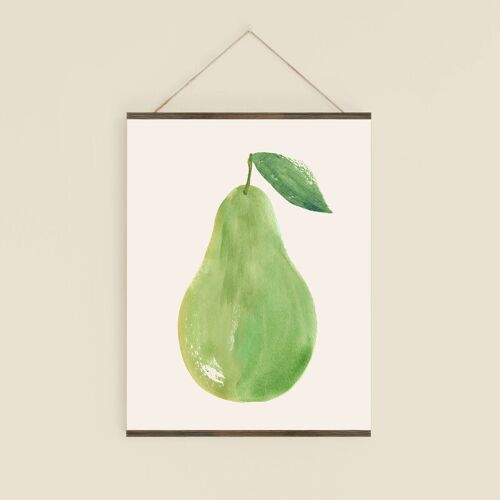 Affiche Fruit Poire v1 -  Illustration peinture aquarelle