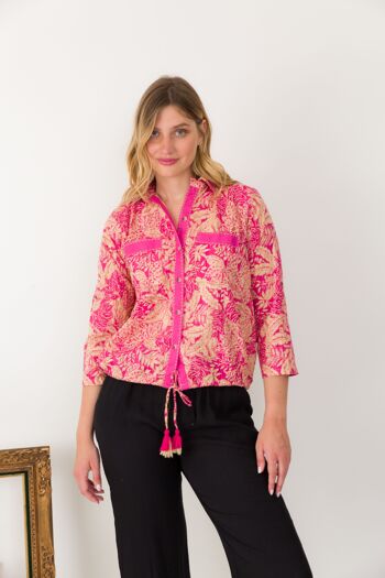 Chemise en coton bohème à motifs 1