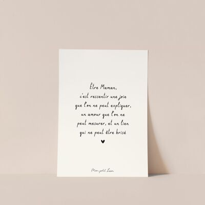 A6 card quote Being a Mom