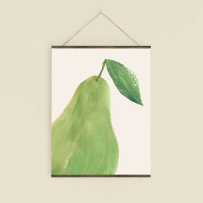 Pear Fruit Poster v2 - Watercolor painting illustration