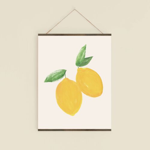Affiche Fruit Citrons v1 -  Illustration peinture aquarelle
