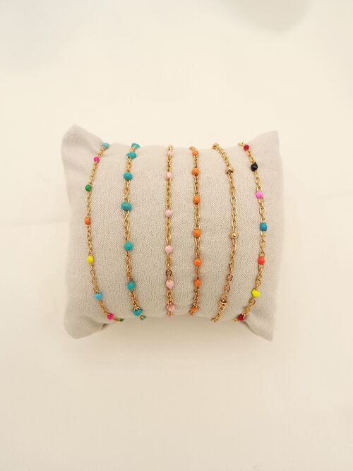 Lot de 6 bracelets multicolores avec présentoir