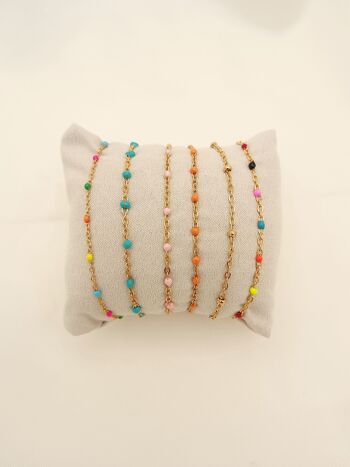 Lot de 6 bracelets multicolores avec présentoir