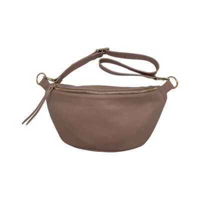 LARGE GRAINED LEATHER BELT BAG 39CM NUDE