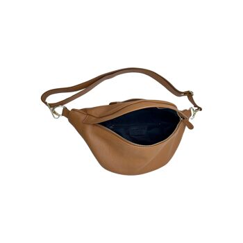 SAC BANANE CUIR GRAINE 39CM LOUNA CAMEL 4