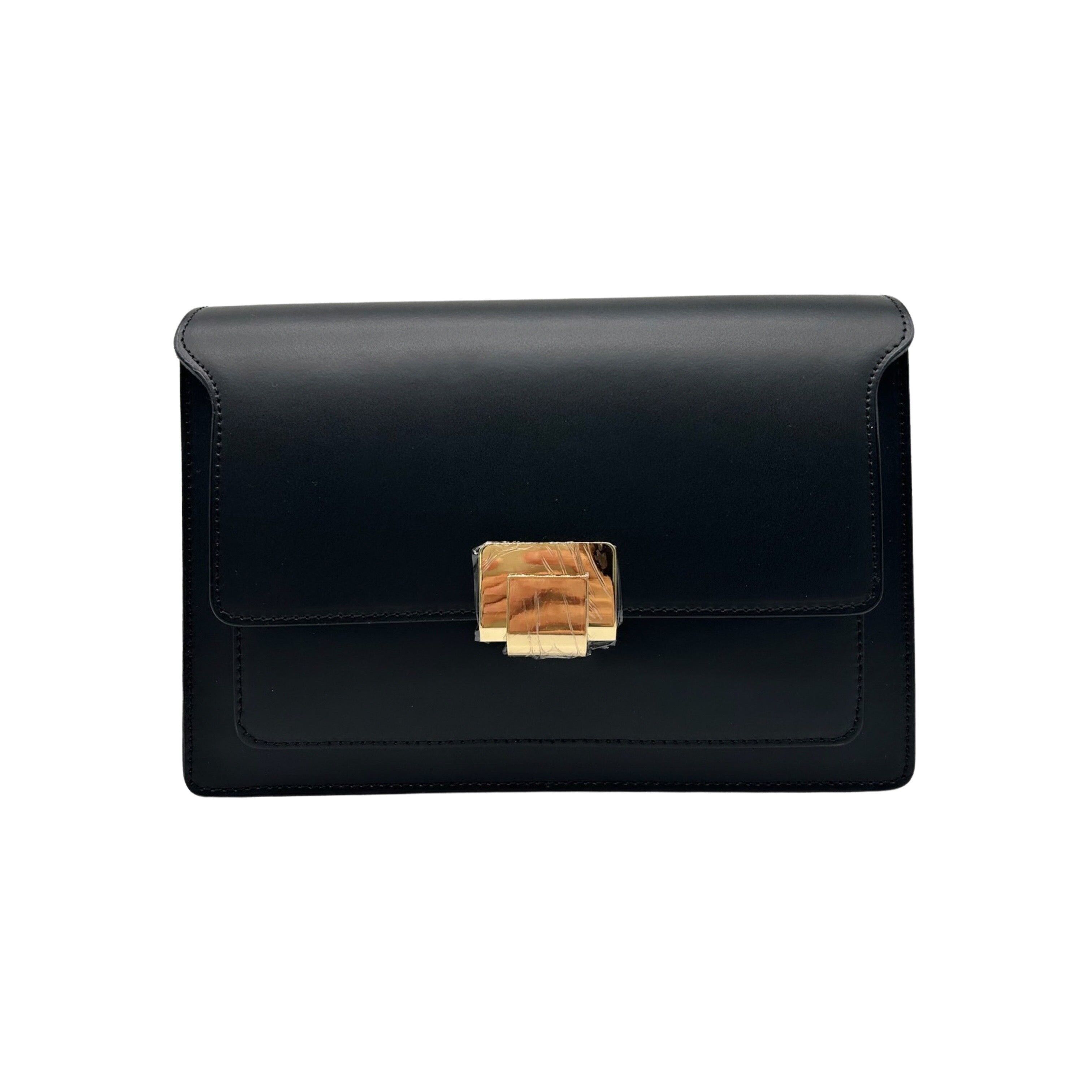 BORSA A TRACOLLA IN PELLE LISCIA NERA CANDICE