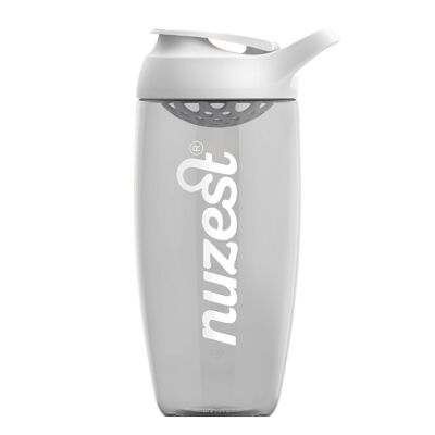 Shaker Nuzest Promixx da 700 ml – Grigio con coperchio bianco