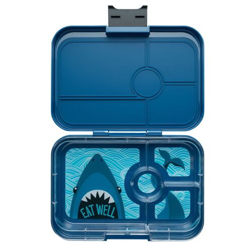 Yumbox Tapas XL bento lunchbox 4-sections leak free - Monte Carlo Blue / Shark