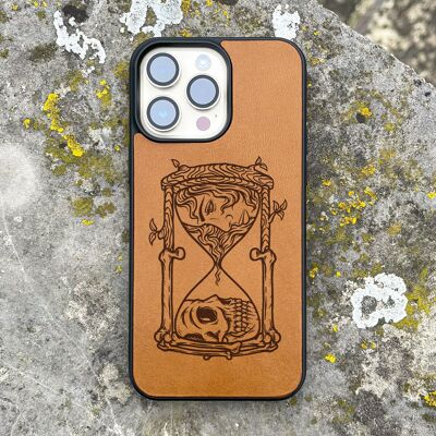 Funda de cuero para iPhone – Reloj de arena