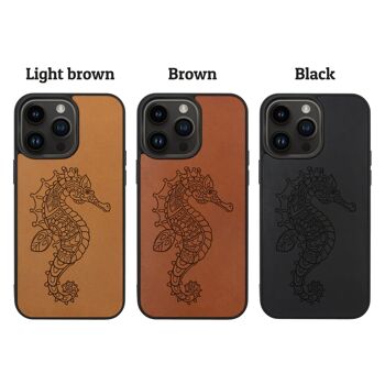 Coque iPhone en cuir – Hippocampe 3