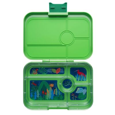 Yumbox Tapas XL Bento-Lunchbox mit 5 Fächern, auslaufsicher - Jurassic Green / Jungle