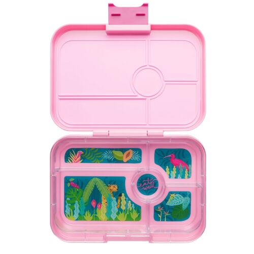 Yumbox Tapas XL bento lunchbox 5-sections leak free - Capri Pink / Jungle Pastel