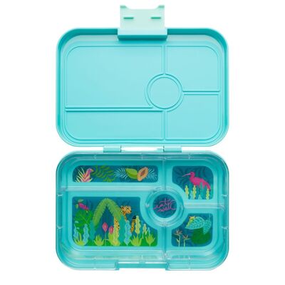 Yumbox Tapas XL Bento-Lunchbox mit 5 Fächern, auslaufsicher - Antibes Blue / Jungle Pastel