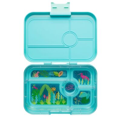 Fiambrera bento Yumbox Tapas XL 5 secciones sin fugas - Antibes Blue / Jungle Pastel