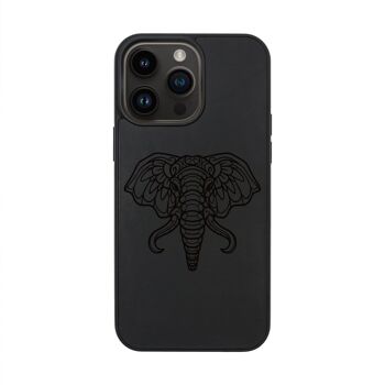 Coque iPhone en cuir – Éléphant 6