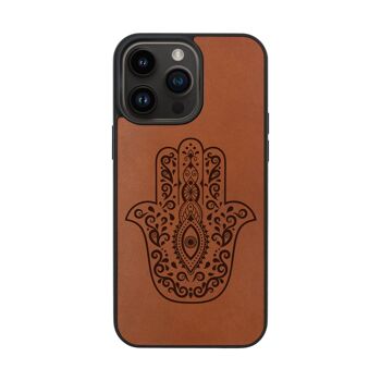 Coque iPhone en cuir – Main de Hamsa 5