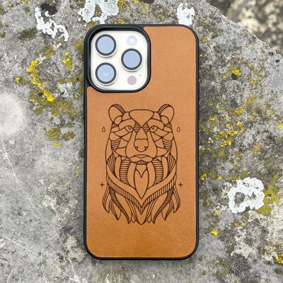 Funda de cuero para iPhone – Oso