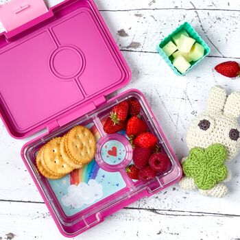 Yumbox Snack boîte à lunch bento 3 sections sans fuite - Power Pink / Rainbow 3