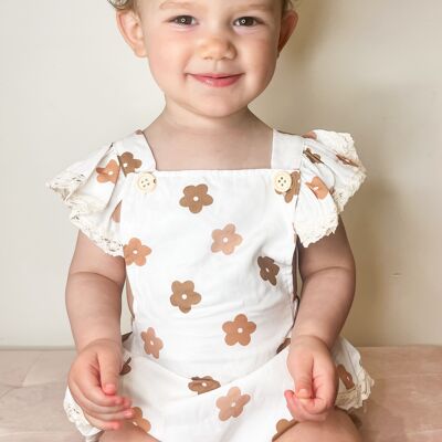 Baby Bloomer with hairband SUMMER FLOWERS