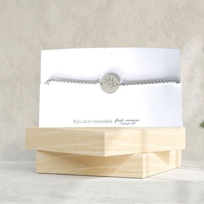 Sun bracelet - sliding link - stainless steel