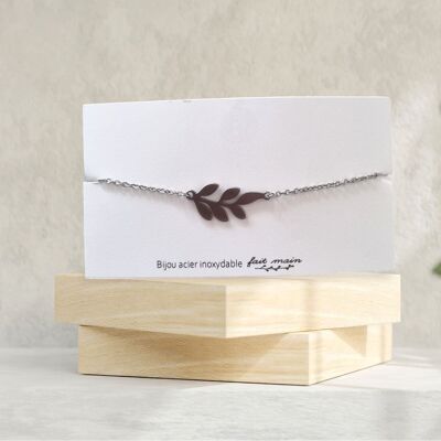 Leaf bracelet - fine mesh - stainless steel