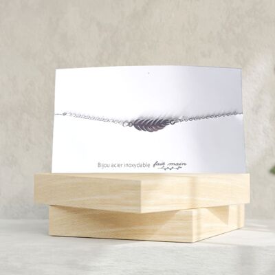 Feather bracelet - fine mesh - stainless steel