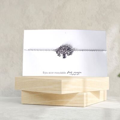 Bracelet arbre de vie  -  fine maille -  acier inoxydable