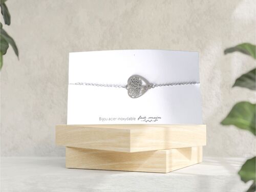 Bracelet arbre de vie -  fine maille -  acier inoxydable