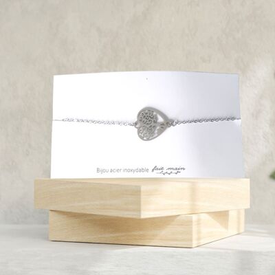 Pulsera Árbol de la vida - malla fina - acero inoxidable