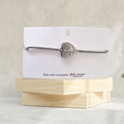 Tree of life bracelet - sliding link - stainless steel