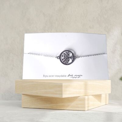 Bracciale albero della vita - maglia fine - acciaio inossidabile