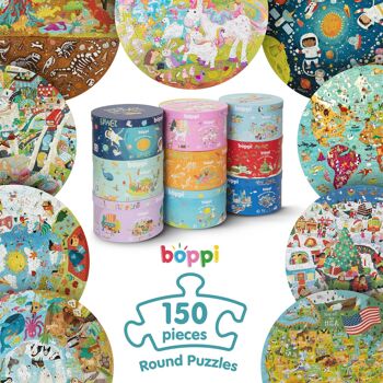 boppi Puzzle rond 150 pièces - Licorne BRP009 6