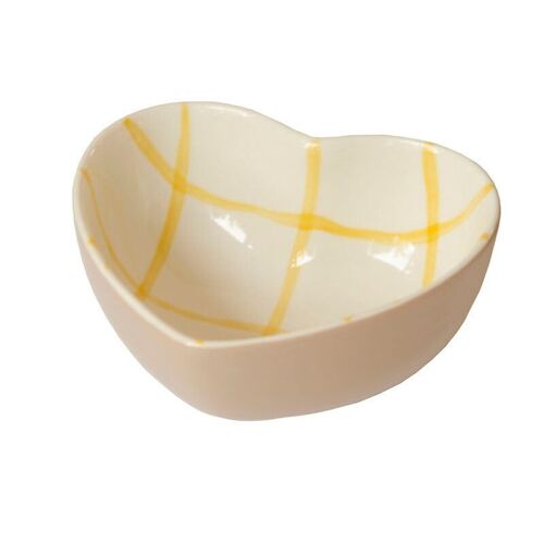 Bowl Heart white/yellow/taupe