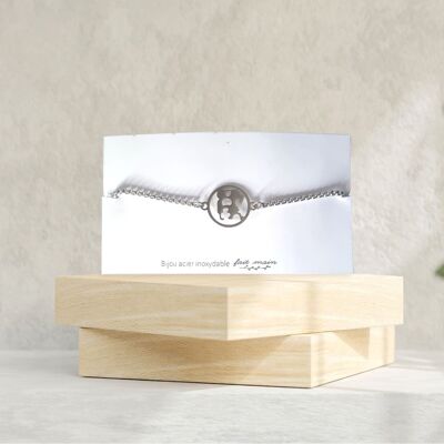 Round lovers bracelet - sliding link - stainless steel