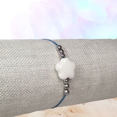 Pulsera de acero inoxidable y cerámica con forma de estrella – Elegante