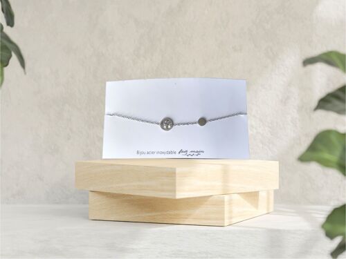 Bracelet petit arbre de vie -  fine maille -  acier inoxydable