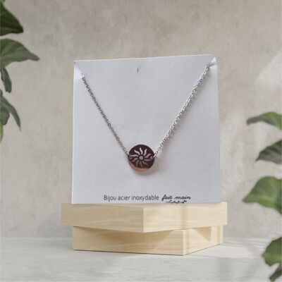 Sun necklace - fine mesh - stainless steel